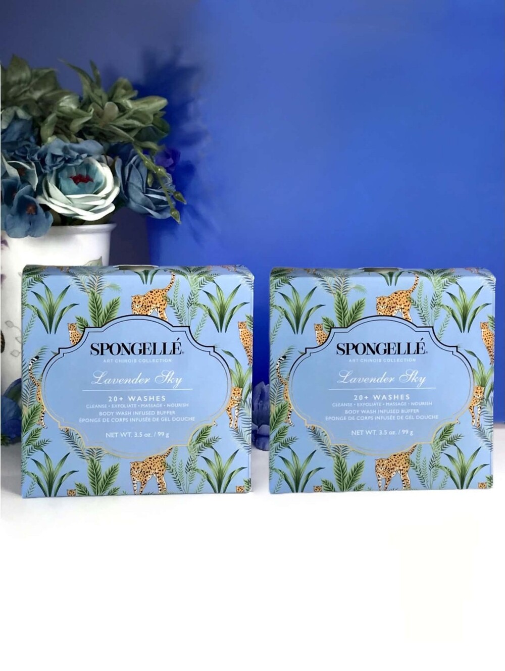 Spongelle Bundle - (2) x Spongelle Lavender Sky Flower Buffer Sponges 99g *BNIB!